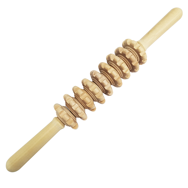 9 Rotatable Wood Massage Roller