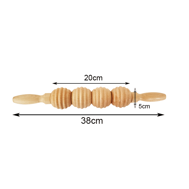 4 Rotatable Wood Massage Roller