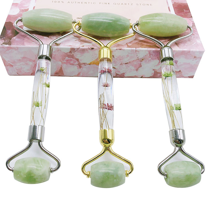 Acrylic Handle Light Green Jade Roller