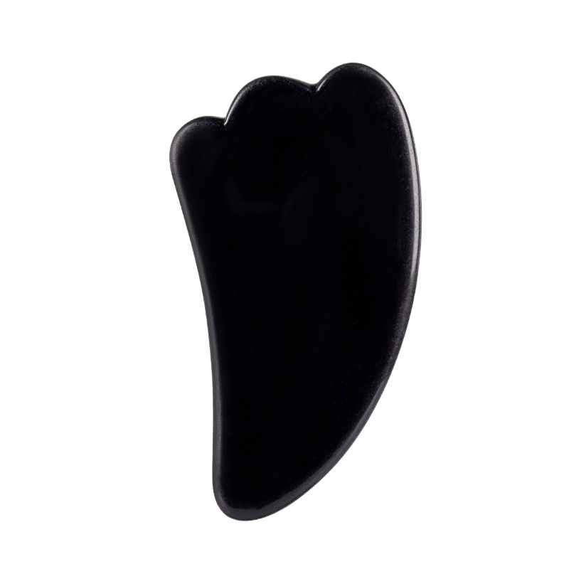 Obsidian Ox-horn Shape Guasha Board